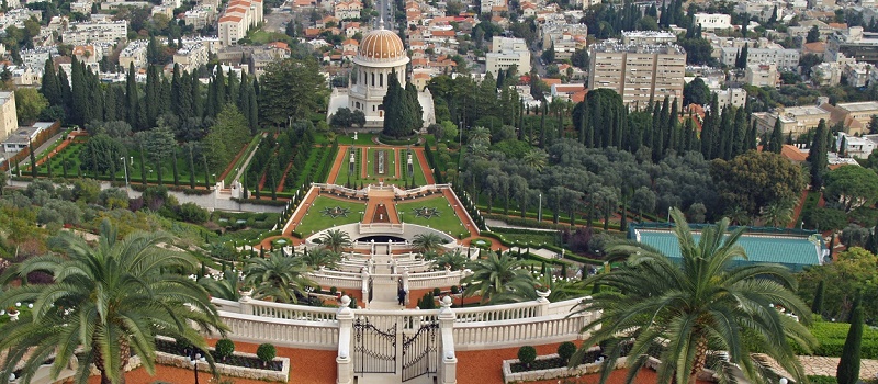 La sede mondiale Bahá'í sul Monte Carmelo ad Haifa © Wikimedia